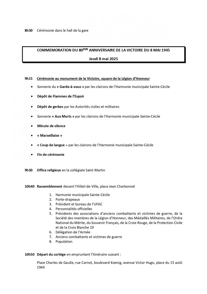 Commémoration du 8 mai