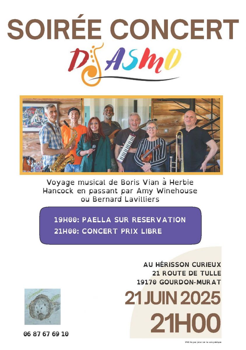 Soirée Paëlla Concert au Hérisson Curieux