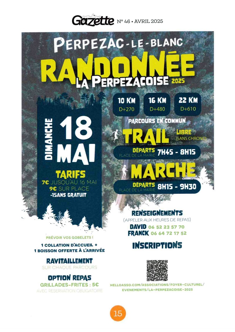 Randonnée La Perpezacoise Marche - Trail