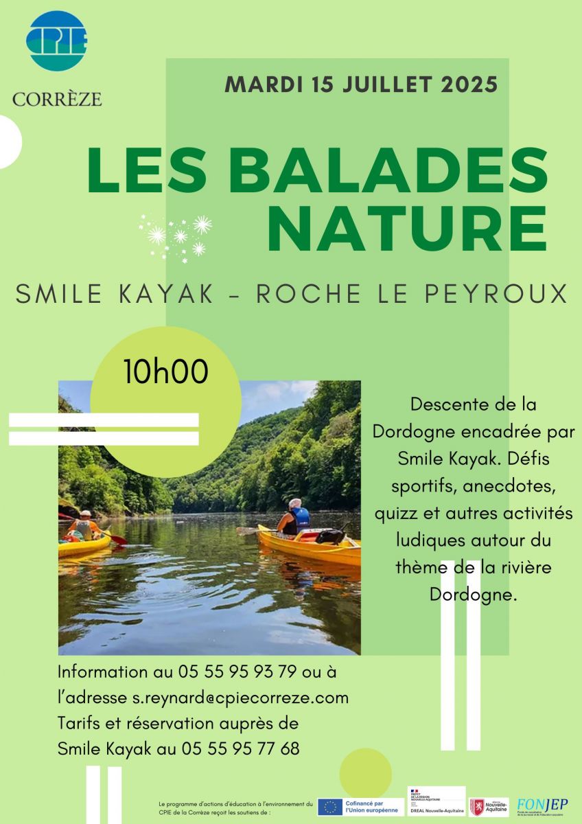 Descente de la Dordogne encadrée par Smile Kayak