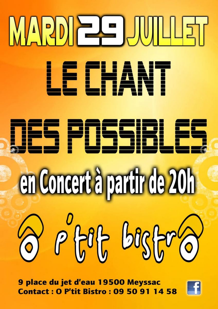 Concert au O P'tit Bistro - Le Chant des Possibles