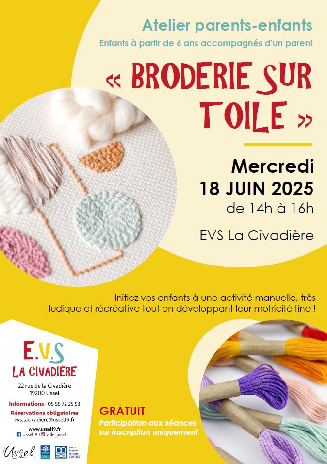 Atelier parents/enfants "broderie sur toile"