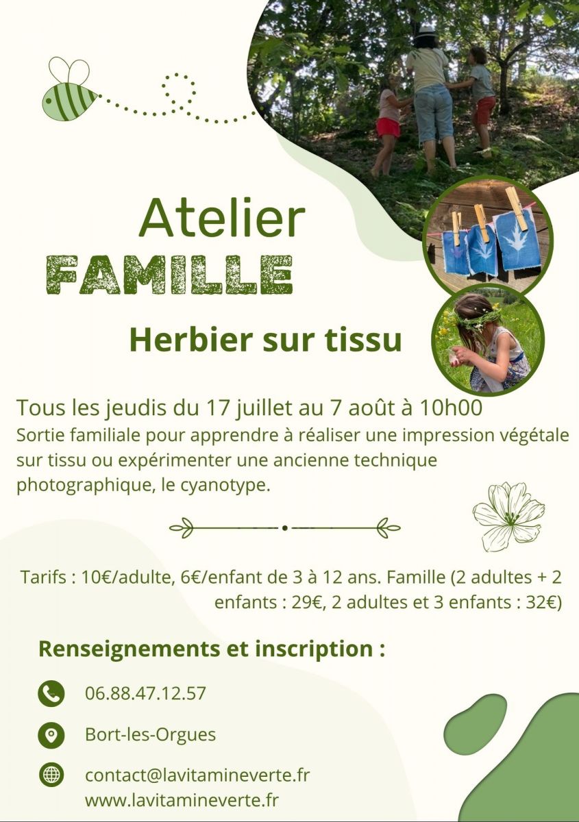 Atelier en famille : impression végétale sur tissu
