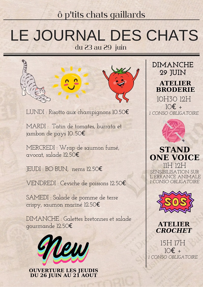 Atelier Broderie (Ô p'tits chats gaillards)