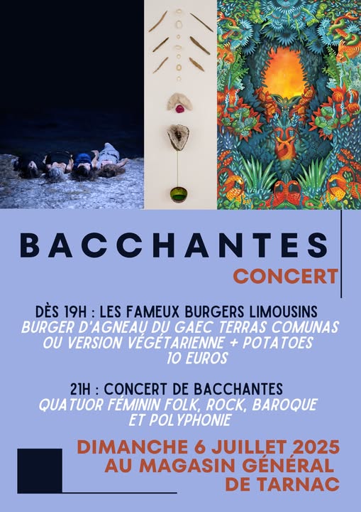 Soirée Burgers et concert avec Baccantes au Ma ...