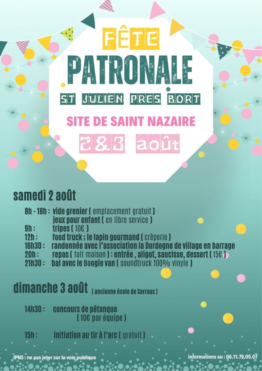 Fête patronale Saint Julien près Bort