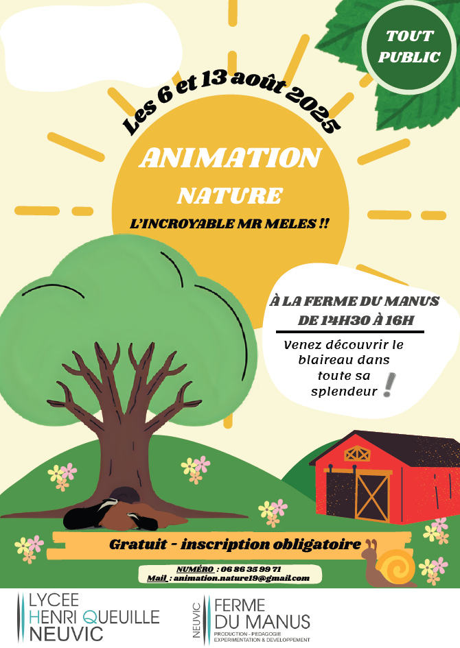 Animation nature "L'incroyable Mr Meles !!"