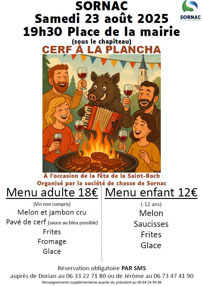 Repas cerf à la plancha