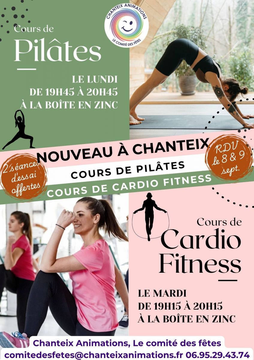 Cours de Pilates et Cours de Cardio fitness