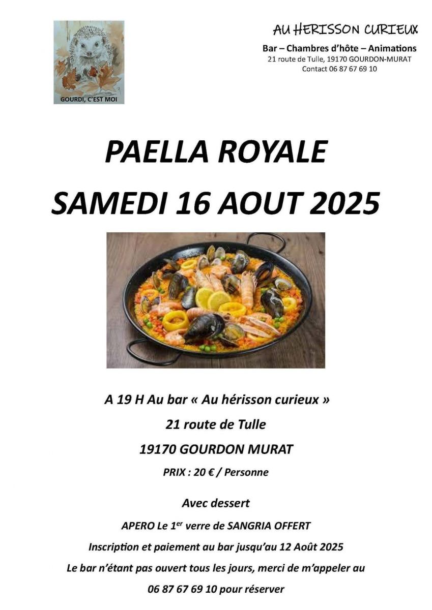 Paëlla Royale au Hérisson Curieux
