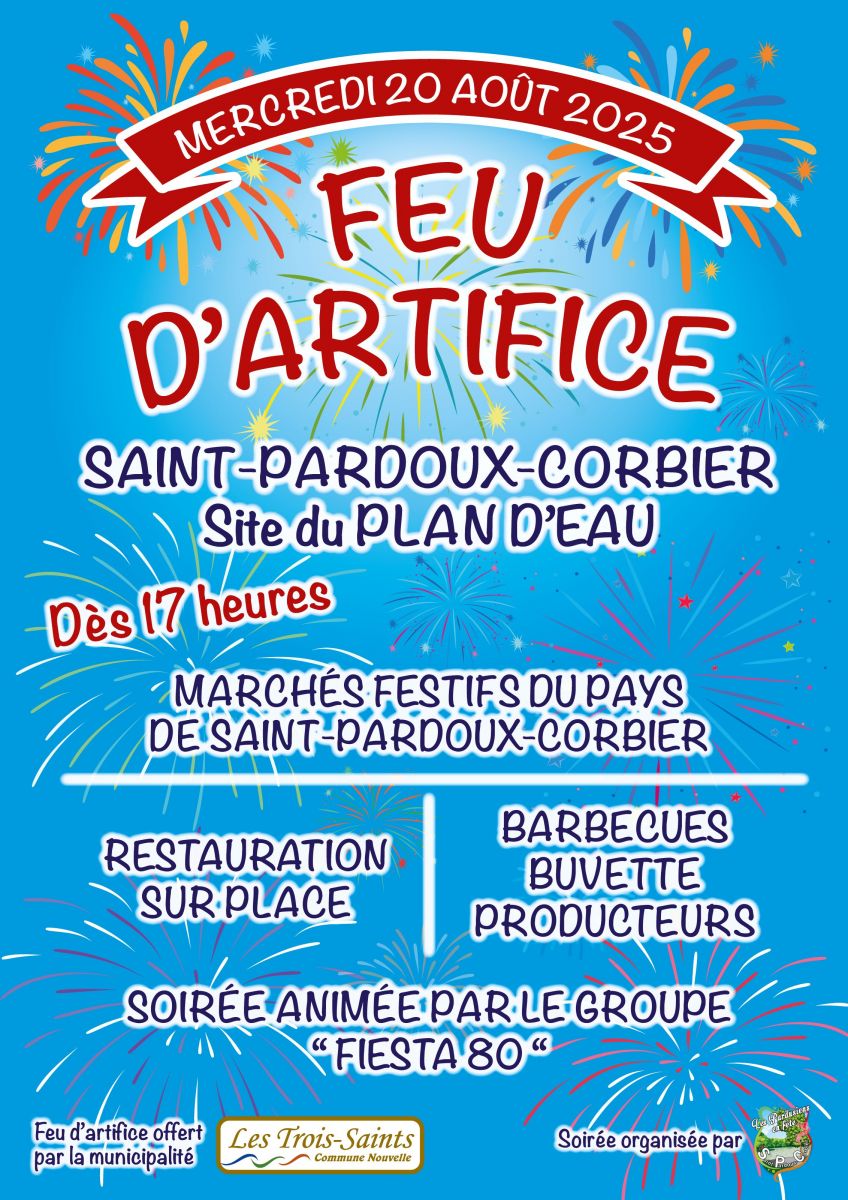 Feu d'artifice à Saint-Pardoux-Corbier