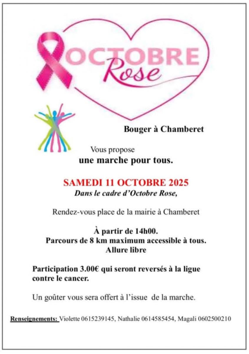 Bouger à Chamberet marche pour Octobre Rose