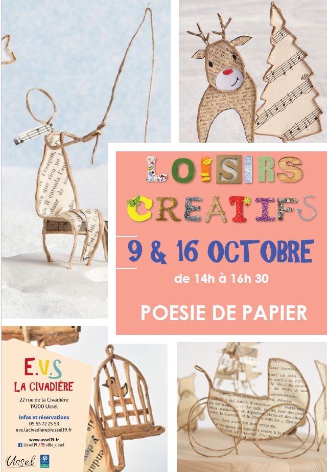 Atelier loisirs créatifs poésie de papier