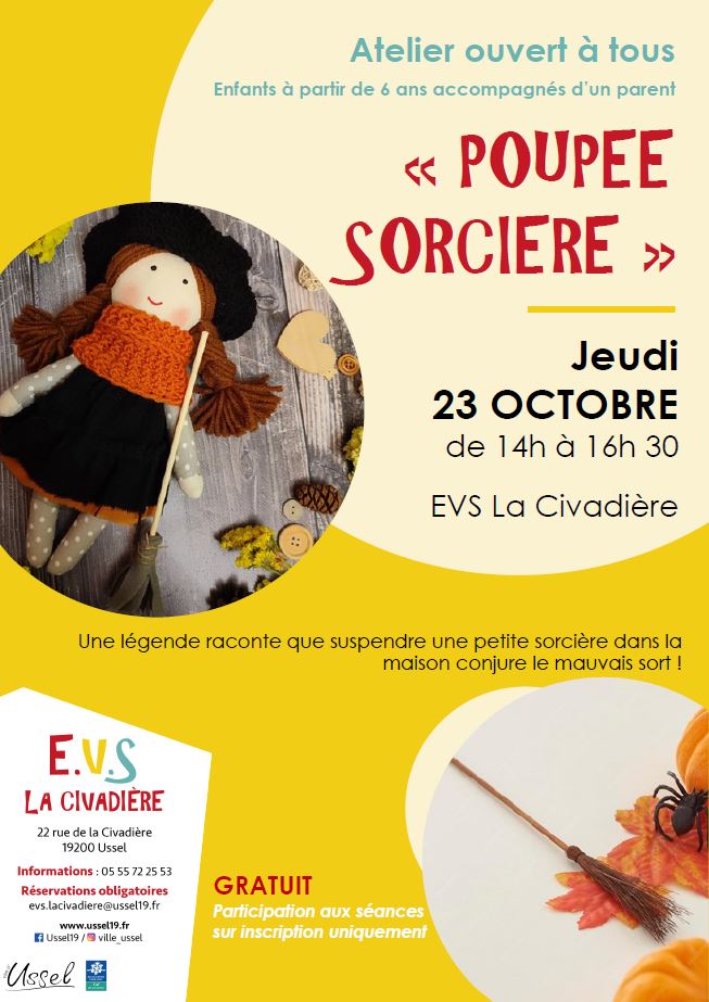 Atelier à 4 mains confection d'une poupée sorcière