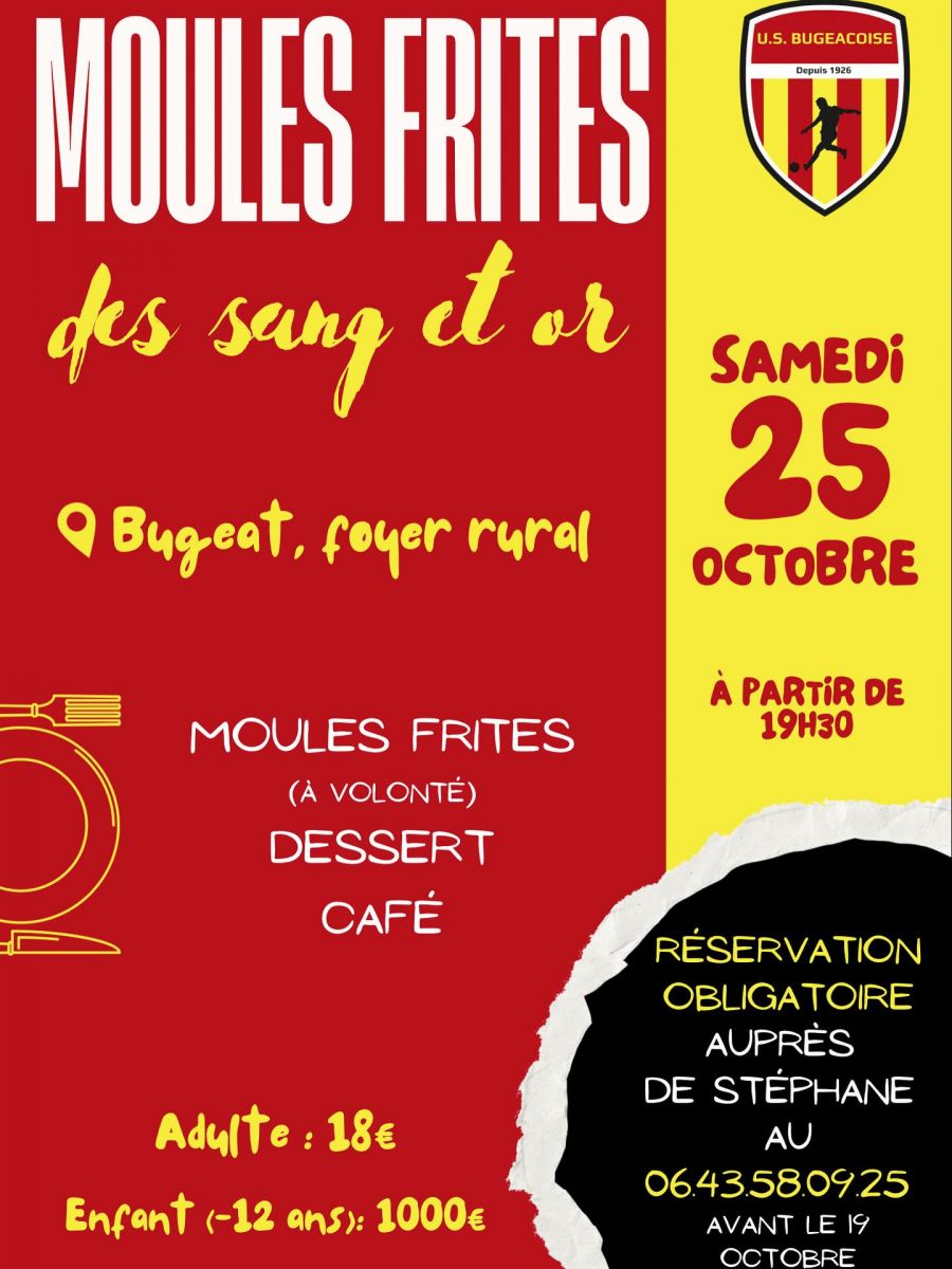Soirée Moules Frites de L'Union Sportive Bugea ...