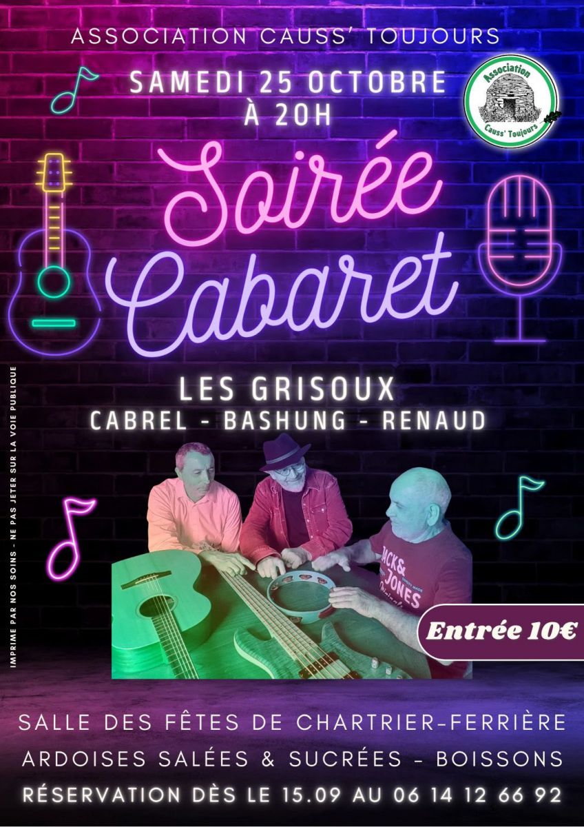 Soirée Cabaret à Chartrier Ferrière