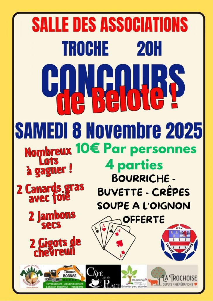 Concours de belote à Troche