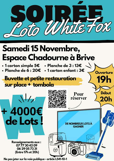 Soirée loto White Fox (Salle Chadourne)