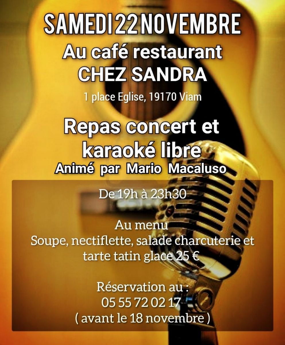 Repas Concert et Karaoké Chez Sandra