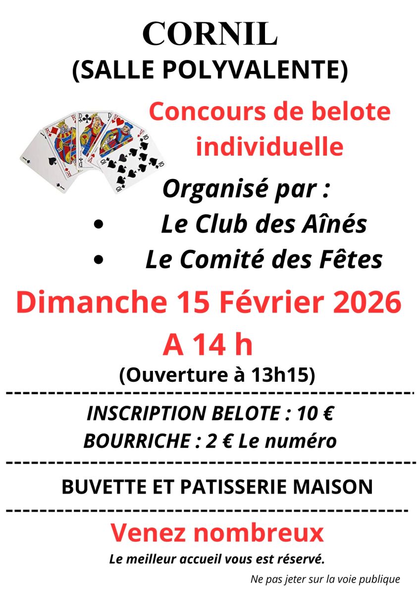 Concours de belote individuelle