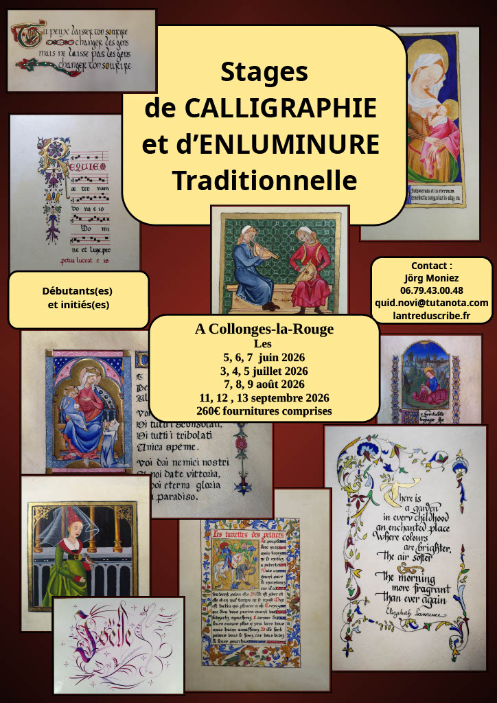 Stage de calligraphie et d'enluminure
