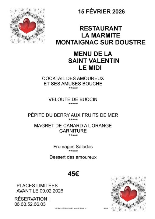 Menu de la Saint-Valentin
