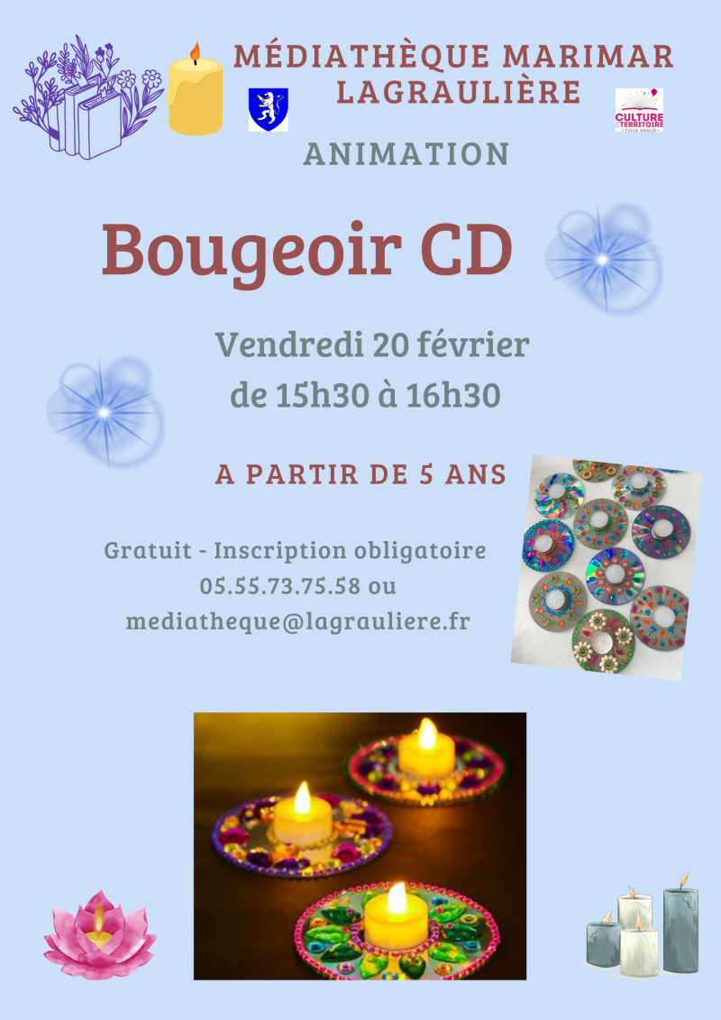 Médiathéque : Atelier : Bougeoir CD