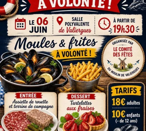 Repas moules frites