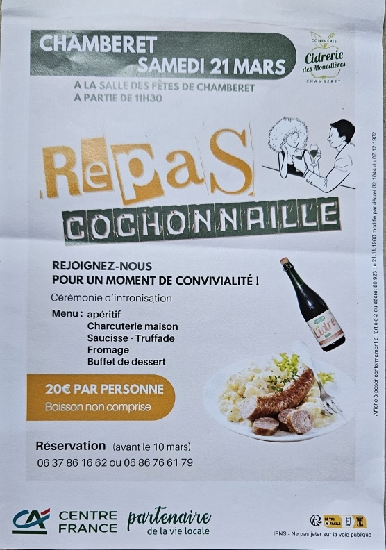 Repas Cochonnaille de la Confrérie de la Cidre ...