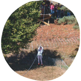 Domaine de Sédières : Descente en tyrolienne