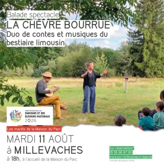Spectacle La chèvre bourrue, duo de contes et musiques du bestiaire limousin