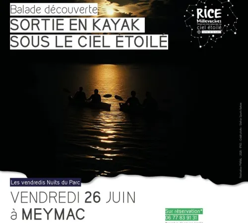 Sortie en kayak sous le ciel étoilé