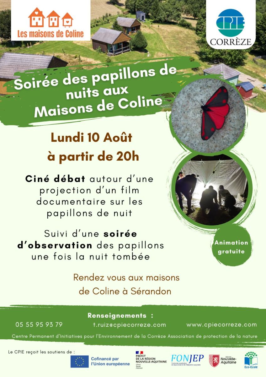 Soirée des papillons de nuit aux Maisons de Coline