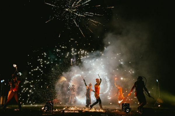 Spectacle de feu (Jardins de la Guierle)