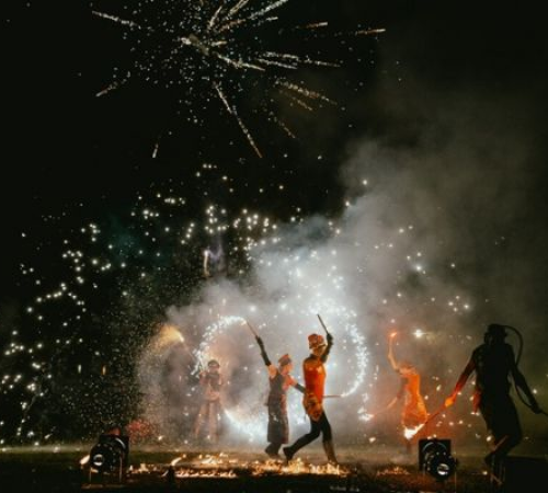 Spectacle de feu (Jardins de la Guierle)