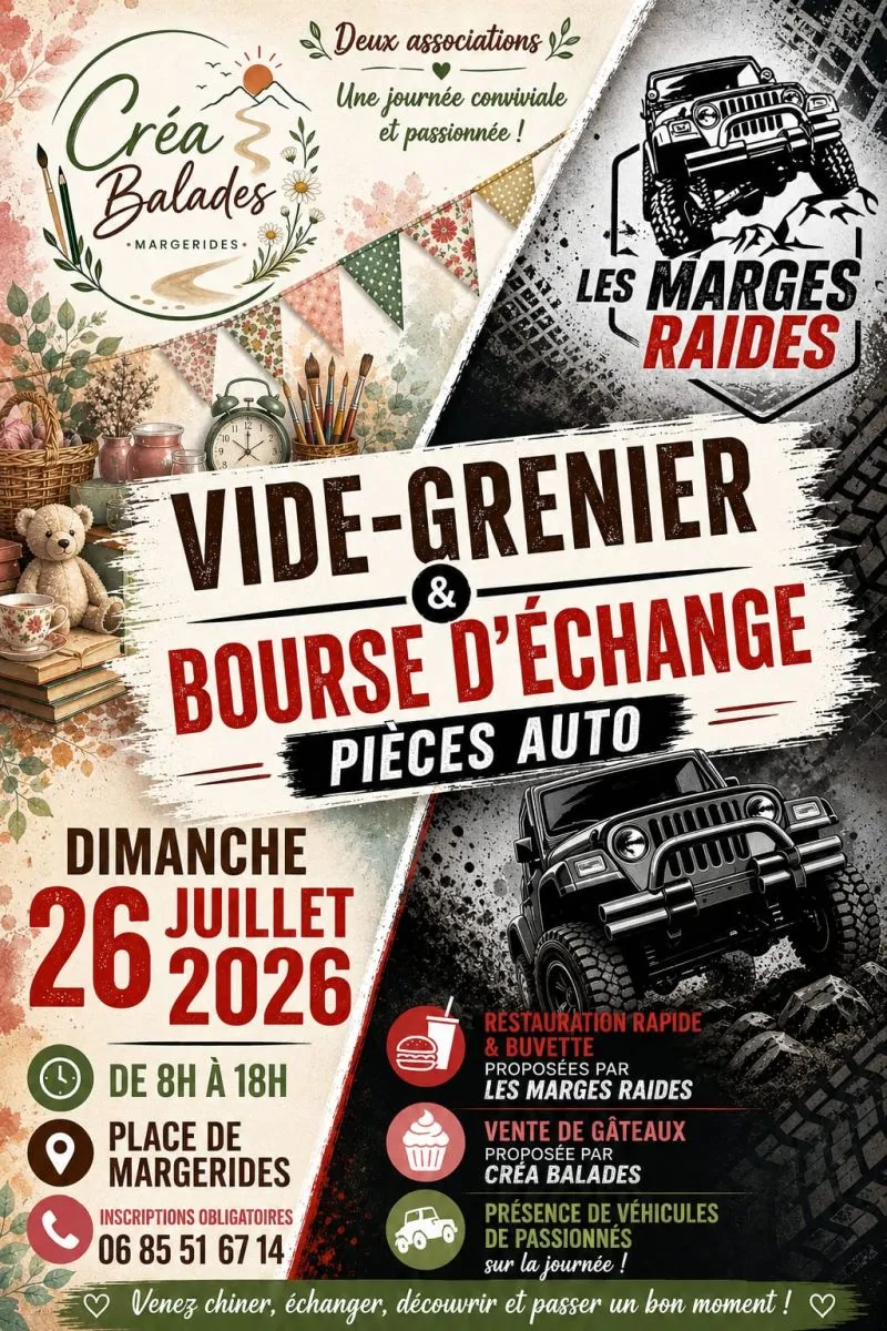 Vide-greniers et bour ... - Crédit: Les marges-raides - Créa' Balades