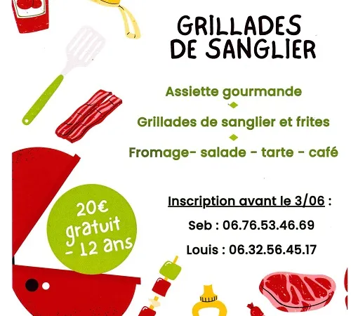 Grillade de sanglier à Perpezac le Blanc