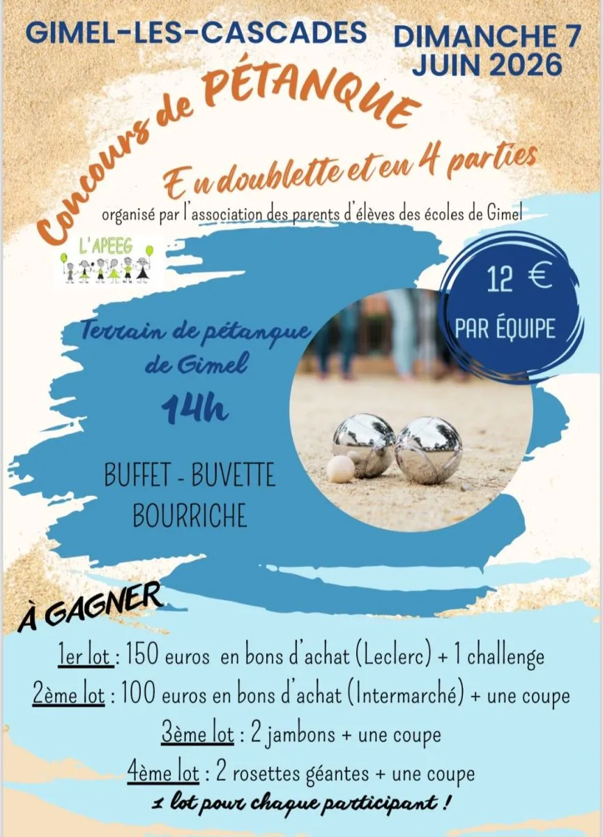 Concours de pétanque - Crédit: APE Gimel