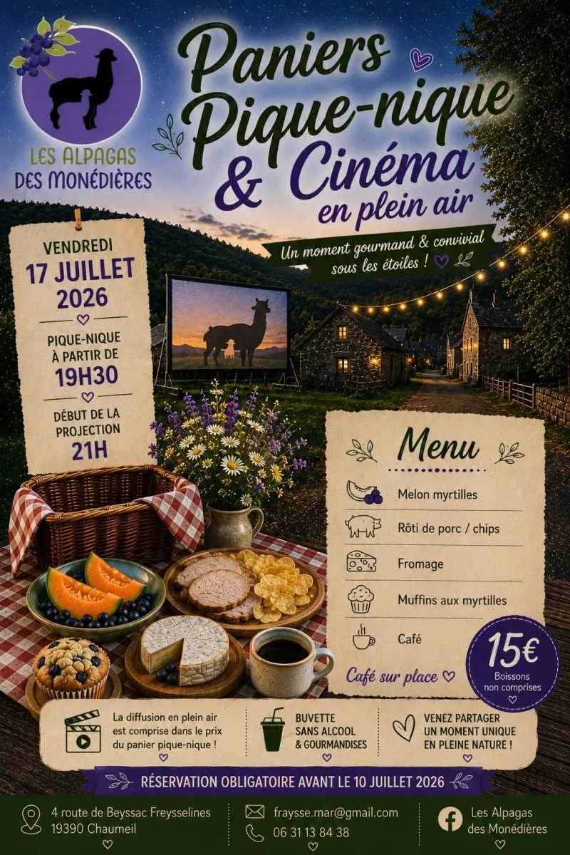 Paniers Pique-Nique e ... - Crédit: les alpagas des monédières