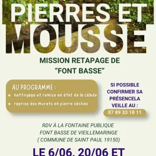 Pierres et mousse : retaper la fontaine Font basse