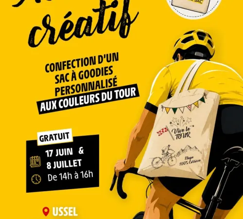 Atelier créatif spécial Tour de France sac à goodies
