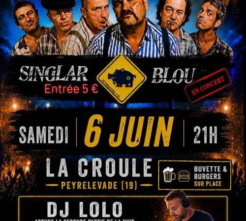 Soirée à La Croule, concert Les Singlar Blou