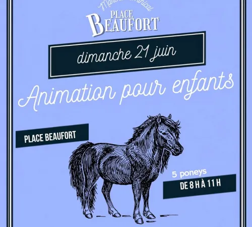 Marché dominical Le Corrézium : animation poneys
