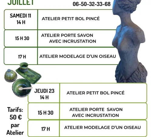 Ateliers céramique chez la souffleuse de verre