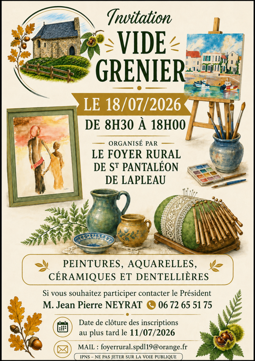 Vide-greniers - Crédit: CDF ST PANTALEON DE LAPLEAU