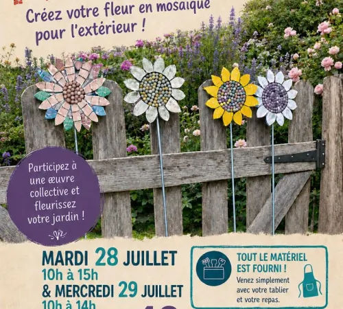 Atelier Mosaïque – Créez une magnifique fleur pour votre extérieur