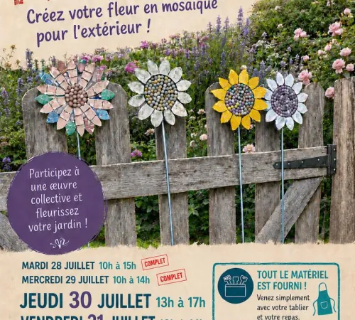 Atelier Mosaïque – Créez une magnifique fleur pour votre extérieur