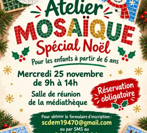 Atelier Mosaïque Spécial Noël pour enfants