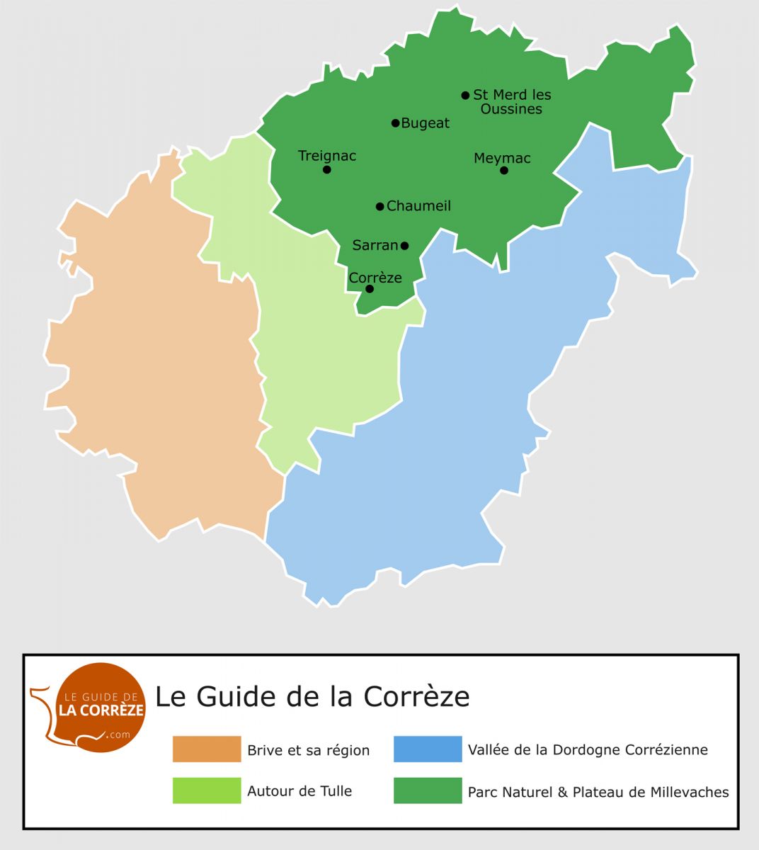 Map of the Millevaches Natural Park and Plateau