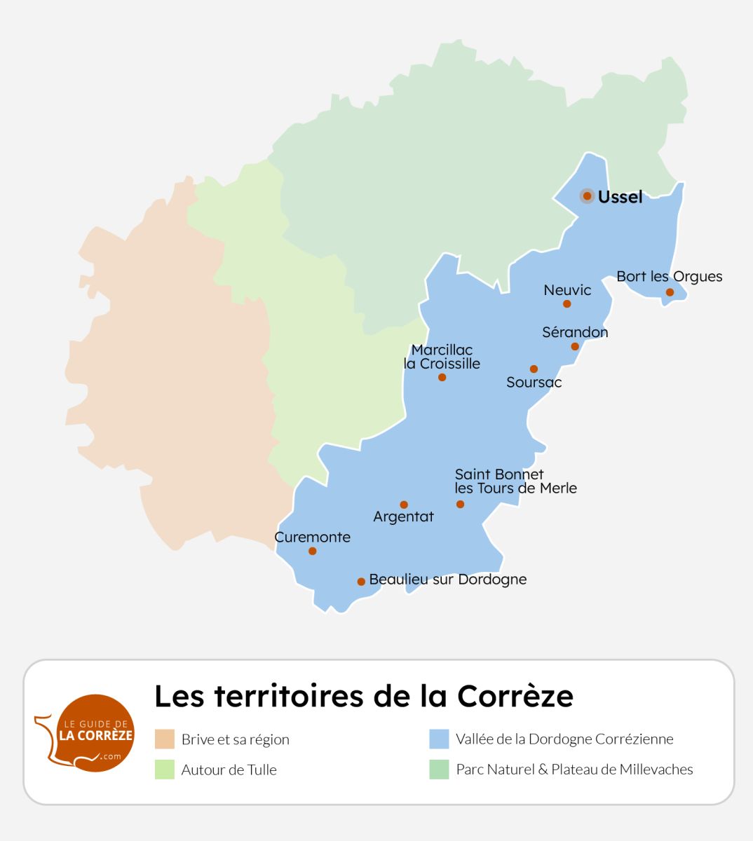 Map of the Dordogne Corrézienne Valley